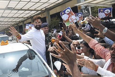 Chirag Paswan arrives in Patna